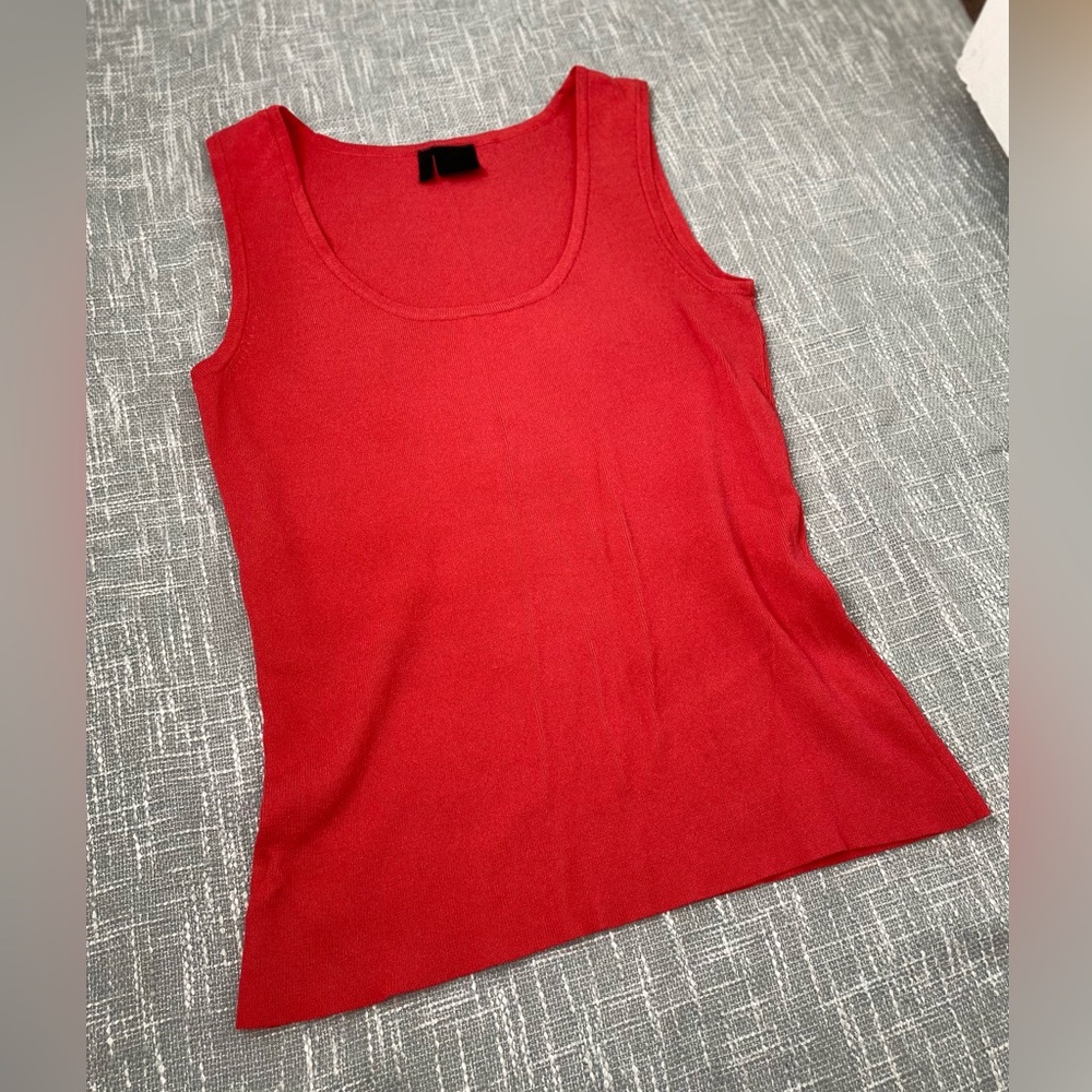 Hot Pink Fitted Scoop Neck Tank Top (Size Small)